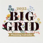 TF PUBLISHING 2025 Big Grid - Floral Wall Calendar | Large Grids for Appointments and Scheduling | Vertical Monthly Wall Calendar 2025 | Home and Office Organization | Premium Matte Paper | 12"x12"