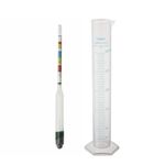 XCRUBBY Wine Sprite Triple Scale Hydrometer (0.990-1.170) Density Tester, Alcohol And Brix Meter With Plastic Test Jar 250Ml - (Set of 1)