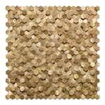 KASARO Peel and Stick Backsplash for Kitchen, 8 Pieces 3D Gold Hexagon Metal Mosaic Self Adhesive Wall Tiles Decorative for Living Room, Bathroom, Fireplace, 12”x12”