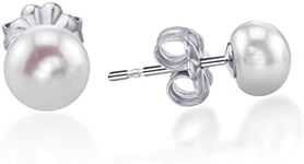 Limerencia Hypoallergenic F136 Pure Ttitanium Handpicked White Freshwater Cultured Pearl Earrings G23 Implant Grade Piercing Studs (6mm - 6.5mm, Titanium)