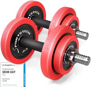 Sportstech 2in1 Hantelset mit Silikonüberzug, Deutsche Qualitätsmarke, Kurzhanteln & Langhantel in einem, Hanteln mit 20kg/30kg aus Gusseisen, effektives Fitness Krafttraining, AH300, Vergleichssieger