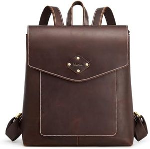 S-ZONE Leather Backpack Purse for Women Vintage Rucksack Handbag Travel Daypack