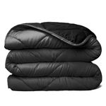 ViscoSoft Essentials Reversible Down Alternative Quilted Comforter with Corner Tabs–All-Season, Plush Microfiber Fill, Machine Washable (Black/Gray, Full)