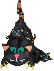 Haunted Hill Farm 5-ft. Black Cat Trio Blow Up with Lights, Outdoor Halloween Inflatable Decoration for Lawn and Yard, Giant Spooky Holiday Decor