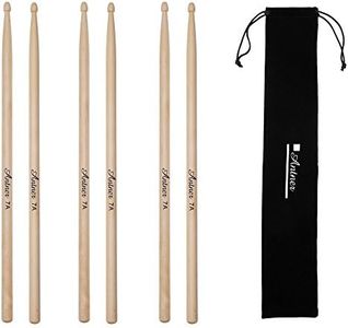 Antner 3 Pairs Maple Wood Drumsticks 7A Drum Sticks for Kids and Beginners