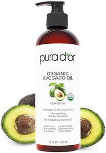 PURA D'OR 16 Oz ORGANIC Avocado Oil - 100% Pure & Natural USDA Certified Cold Pressed Carrier Oil For DIY Beauty, Non-Greasy, Unscented, Hexane Free Liquid Moisturizer - Face Skin & Hair - Men & Women