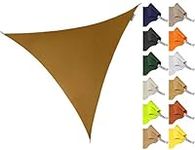 Kookaburra 2m Triangle Water Resistant Garden Patio Sun Shade Sail Canopy 96.5% UV Block with Free Rope(Mocha Brown)