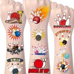 Yoyuspy Bowling Temporary Tattoos Kids - 200+ Bowling Birthday Party Supplies Favors Decorations Bowling Fake Face Tattoos Sports Bowls Themed Tattoos Gifts Rewards School Classroom