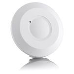 SEBSON 2x Motion Detector Indoor, Surface mounted, HF Sensor LED suitable, Ceiling Mounting, programmable, Movement Sensor Range 2-16m/ 360°, max. 800/300W