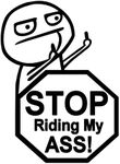 Middle Finger Cartoon Funny, Stop Riding,Vinyl Decal,Sticker for Cars,Windows,Laptops and More (Black)