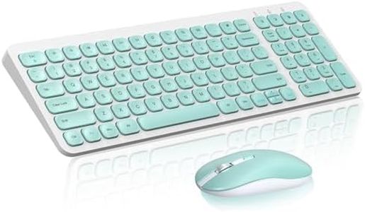 Wireless Keyboard Mouse Combo, cimetech Compact Full Size Wireless Keyboard and Mouse Set Less Noise Keys 2.4G Ultra-Thin Sleek Design for Windows, Computer, PC, Notebook, Laptop