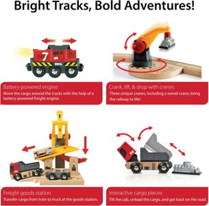 BRIO World Deluxe Cargo Train Set – Wooden Railway Playset