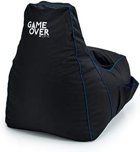Game Over 8-Bit Kids Children Mini Video Gaming Bean Bag Chair | Indoor Living Play Room | Side Pockets for Controllers | Headset Holder | Ergonomic Design for the Dedicated Young Gamer (Soul Reaper)