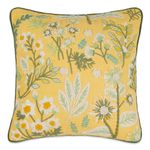 haus & kinder Decorative Embroidered Cushion Cover | Knitted Duck Front Throw Pillow Cushion Cover for Sofa Living Room | 16inch x 16inch | Golden Glow