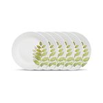 La Opala Diva, Ivory Collection, Opal Glass Full Plate Set 11" 6 pcs, Autumn Shadow, White