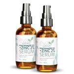 12% Niacinamide Serum for Face + Zinc - Vitamin B3, 2% Zinc PCA and Hyaluronic Acid Serum Known to Even Skin Tone, Shrink Pores, Pump Fine Lines, Reduce Oil, and Hydrate, 2 Oz (2 Pack)