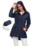 Women S Packable Raincoat Rain Shell Women Light Weight Hiking Rain Jacket Navy Blue Xl