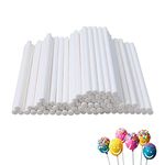 Lollipop Sticks, 4 Inches Paper Sticks for Cake Pops, Lollipops, Candy Apples (100 Pcs)