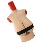 Half-Body Silicone Breast Plates K Cup False Breast Forms for Crossdresser Cosplay Drag Queen Breasts Enhancers,Ivory Yellow,Silicone