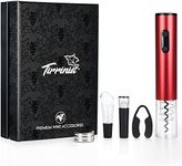 Kato Tirrinia Electric Wine Opener Gift Set - Wine Bottle Cork Remover Accessory Tool Kit with Wine Aerator Pourer,Foil Cutter, Drip Ring and Vacuum Stopper, Best Gift for Wine Lover, Red