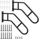 SMONTER Handrails for Outdoor Steps, 1-3 Steps Wall Mount Hand Rail, Safety U-Shape Metal Grab Bars, Stair Handrail for Indoor Stairs, Stair Railing Indoor for Pregnant Women, Elderly, Disabled, 2 pcs