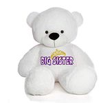 Hug'n'Feel® Soft Toys Big Teddy Bear Wearing Big Sister T-Shirt 5 feet White_T Shirt_Big Sister Plush & Stuffed Toys