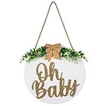 Oh Baby Wooden Sign with Gold Paint