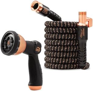 Pocket Hose Copper Bullet Expandable Garden Hose 50 FT w/10 Pattern Thumb Spray Nozzle AS-SEEN-ON-TV 650psi 3/4 in Patented Lead-Free Ultra-Lightweight Solid Copper Anodized Aluminum Fittings No-Kink