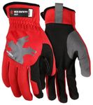 MCR Safety 952L HyperFit Mechanics Work Gloves, Synthetic Leather Palm Reflective Logo on Super