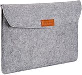 Amazon Basics 15.4 Inch Felt MacBook Laptop Sleeve Case - Light Grey