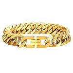 PROSTEEL Mens Gold Bracelet Personalised Mens bracelets Gold