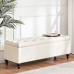 HUIMO Button-Tufted Ottoman with St