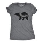 Womens Nana Bear Tshirt Cute Funny Grandmother Grandma Novelty Graphic Tee Funny Womens T Shirts Animal T Shirt for Women Funny Grandma T Shirt Women's Dark Grey S