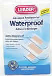 Leader Advanced Waterproof Adhesive Bandages, Assorted Sizes, 20 Count Per Box (5 Boxes)