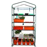 JonesHouseDeco Upgrade Wider 5-Tier Greenhouse Vegetable 102x49x193 cm Portable Mini Greenhouse Planter for Indoors and Outdoors Clear PVC Cover Roll Up Zip Closure G311A00 (PVC Wider 5 Tier)