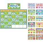 Carson Dellosa 415-Piece Calendar Bulletin Board Set for Classroom, Colorful Wall Calendar With Monthly Headers, Days of the Week, Numbers, Seasons, Holidays, Office and Classroom Calendar