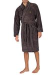 Lyle & Scott Men's Lucas Towelling Robe, Grey, M