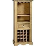 Pine Wine Rack Solid Mexican Pine Shelving Storage Cabinet Corona Living Room Home Bar