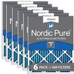 Nordic Pure 12x12x1M7-6 MERV 7 Pleated AC Furnace Air Filter, 12x12x1, Box of 6