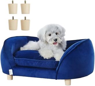 VEVOR Pet Sofa, Dog Couch for Medium-Sized Dogs and Cats, Soft Velvety Dog Sofa Bed, 37kg Loading Cat Sofa, Dark Blue