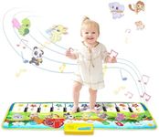 M SANMERSEN Piano Mat, 39.5 inch X 14 inch Musical Mat 8 Instrument Sounds Piano Mat for Toddlers Touch Play Dancing Mat Toy for 1 2 3 Year Old Girls Boys Gifts