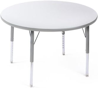 Round Activity Kids Table About 36 inch (90cm) - Height Adjustable Legs - Durable Spray Edge - for Commercial Spaces