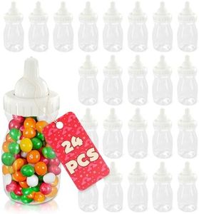 Baby Bottles for Baby Shower Game - 24Pcs Plastic Baby Bottles for Baby Shower Decorations Mini Baby Bottles for Baby Shower Decor - 3.94 inch Baby Bottle for Baby Shower Game Small Baby Bottles