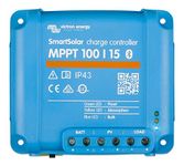 Victron Energy SmartSolar MPPT Solar Charge Controller (Bluetooth) - MPPT Charge Controller for Solar Panels - 100V 15 amp 12/24-Volt