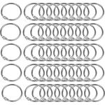 50Pcs Loose Leaf Binder Rings 1.2 Inch Book Rings Metal Silver Index Card Rings Shower Curtain Hanging Ring Key Keychain Rings Cue Cards Revision Cards Ring Binders for Student Word Card Office Memo