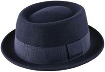 Classic Italy Naxon Wool Felt Pork Pie Hat, Marine, 8
