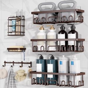 Veken 6 Brown shower caddy