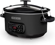 BLACK+DECKER 7-Quart Slow Cooker, SCD4007, Chalkboard Exterior, Locking Lid, 3 Heat Settings, Removable Stoneware Crock