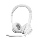 Logitech H390 Wired Headset for PC/Laptop, Stereo Headphones with Noise Cancelling Microphone, USB-A, In-Line Controls, Works with Chromebook - Off White