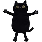 Microwave Heating Pad, Black Cat Heating Pads for Cramps, Heating Pad for Back, Neck and Shoulders Pain Relief, Cuddly Kitty Stuffed with Flaxseed and Dried Lavender - 16"